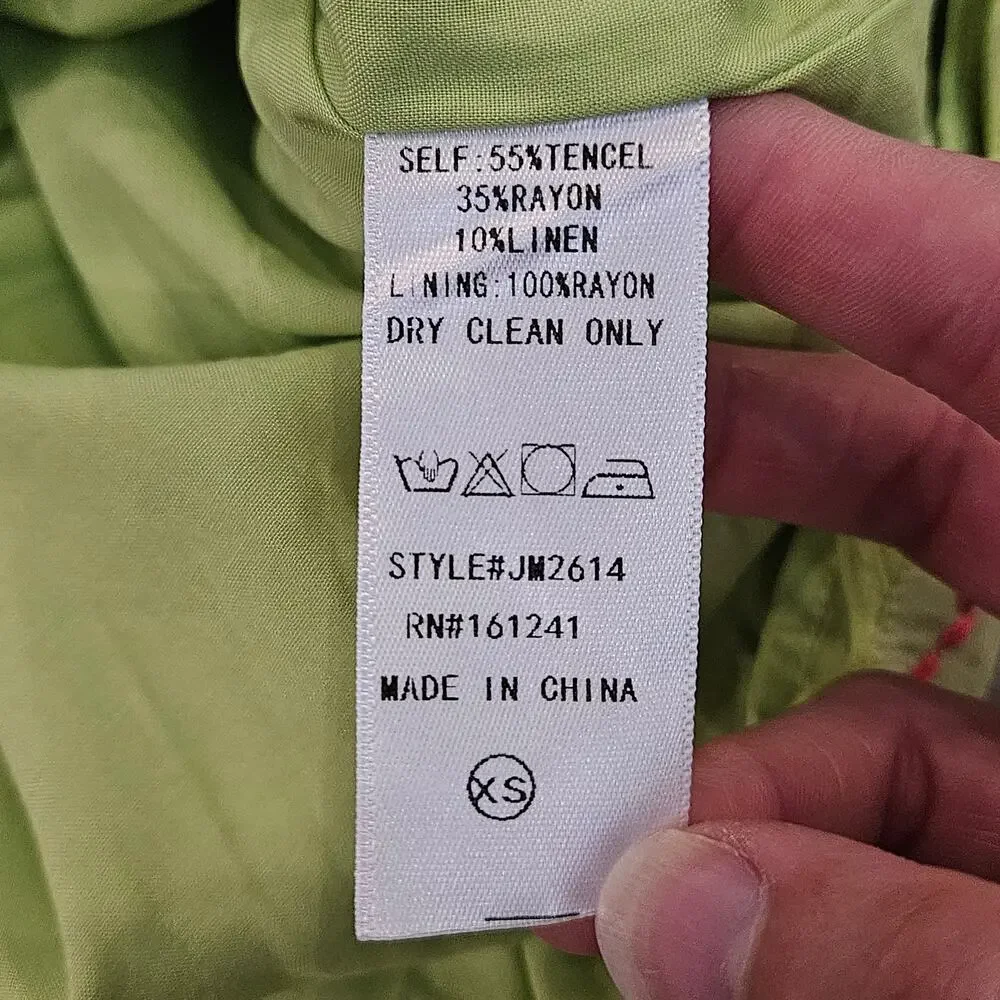 J.Marie Hailey Dress Womens XS Pink Lime Green Embroidered Shift Flutter NEW - Picture 13 of 13